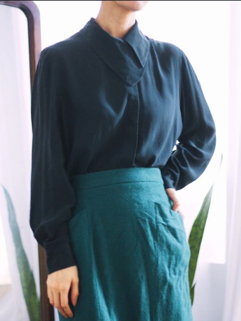 Vintage Giorgio Armani blouse with overlapping collar